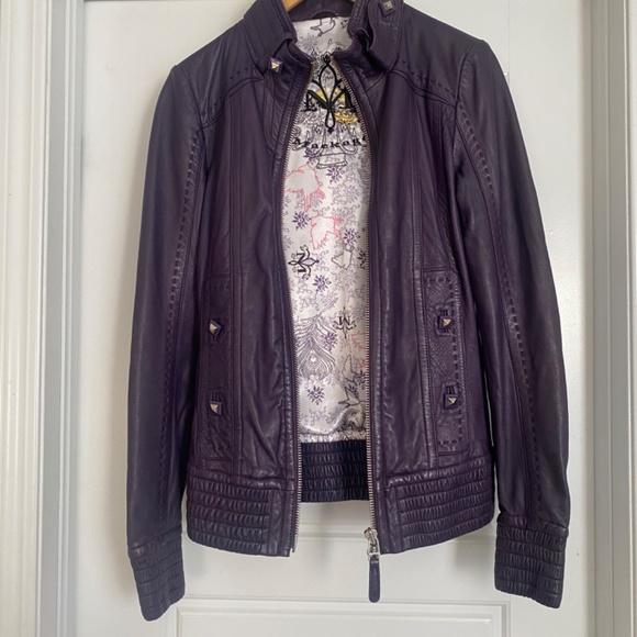 Mackage Leather Jacket Women’s Purple Size XS - Picture 8 of 11